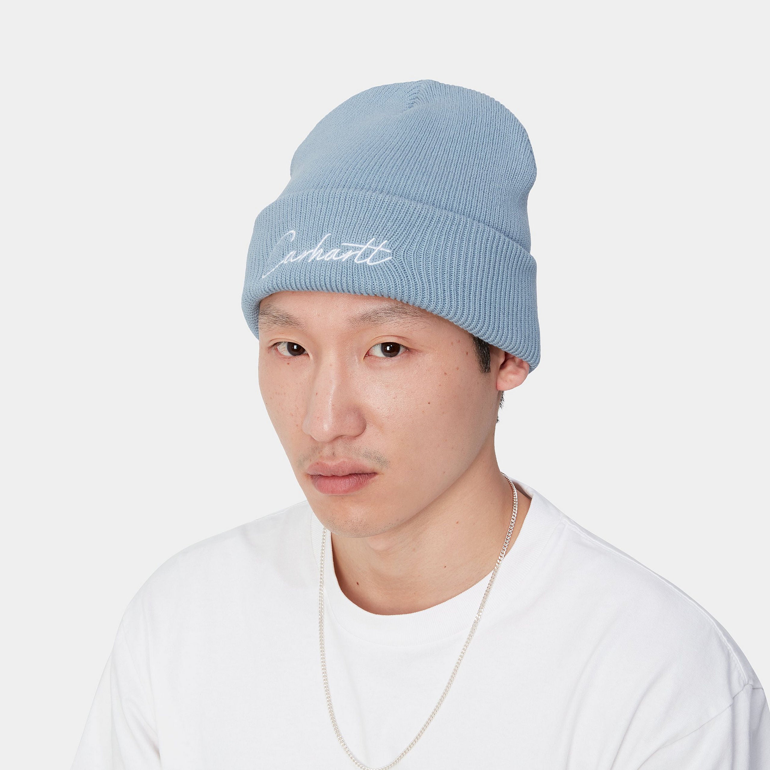 WATCHER BEANIE - Misty Sky / White