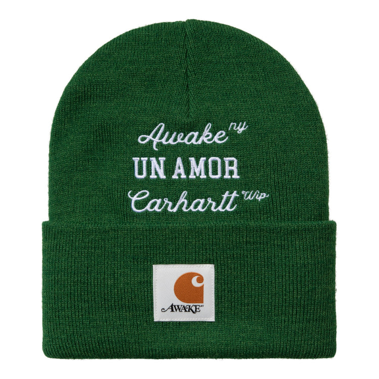 Awake NY Un Amor Beanie - Awake NY Dark Green / Awake NY White