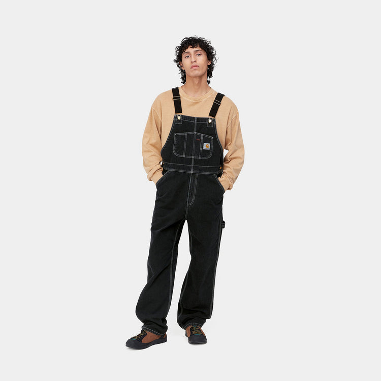 BIB OVERALL - Black (stone washed)