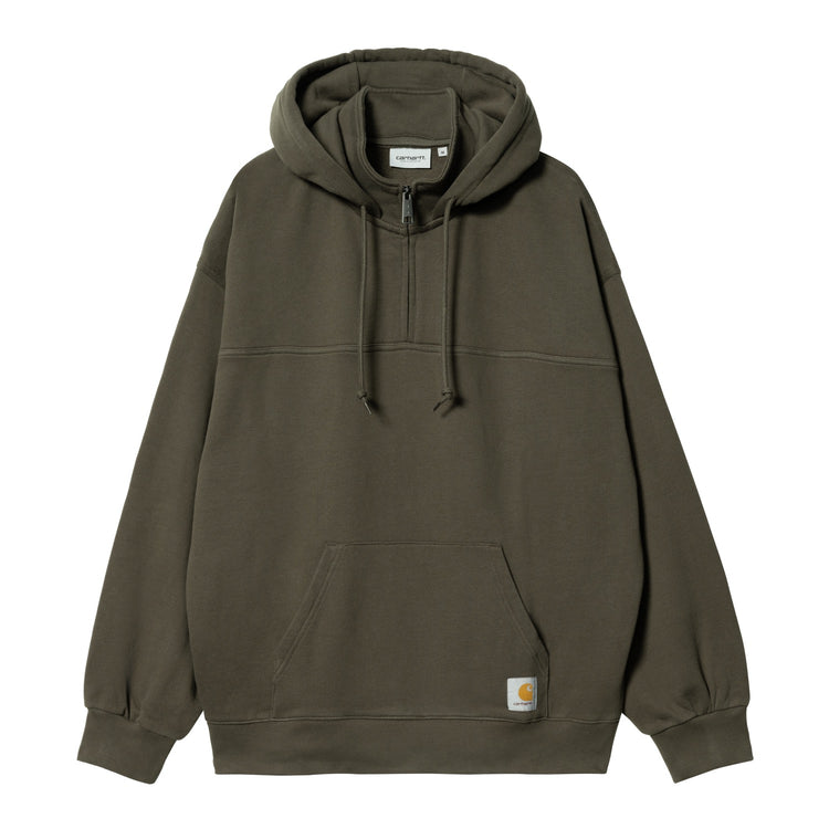 HOODED WADE HALF ZIP SWEATSHIRT - Cypress (stone washed)