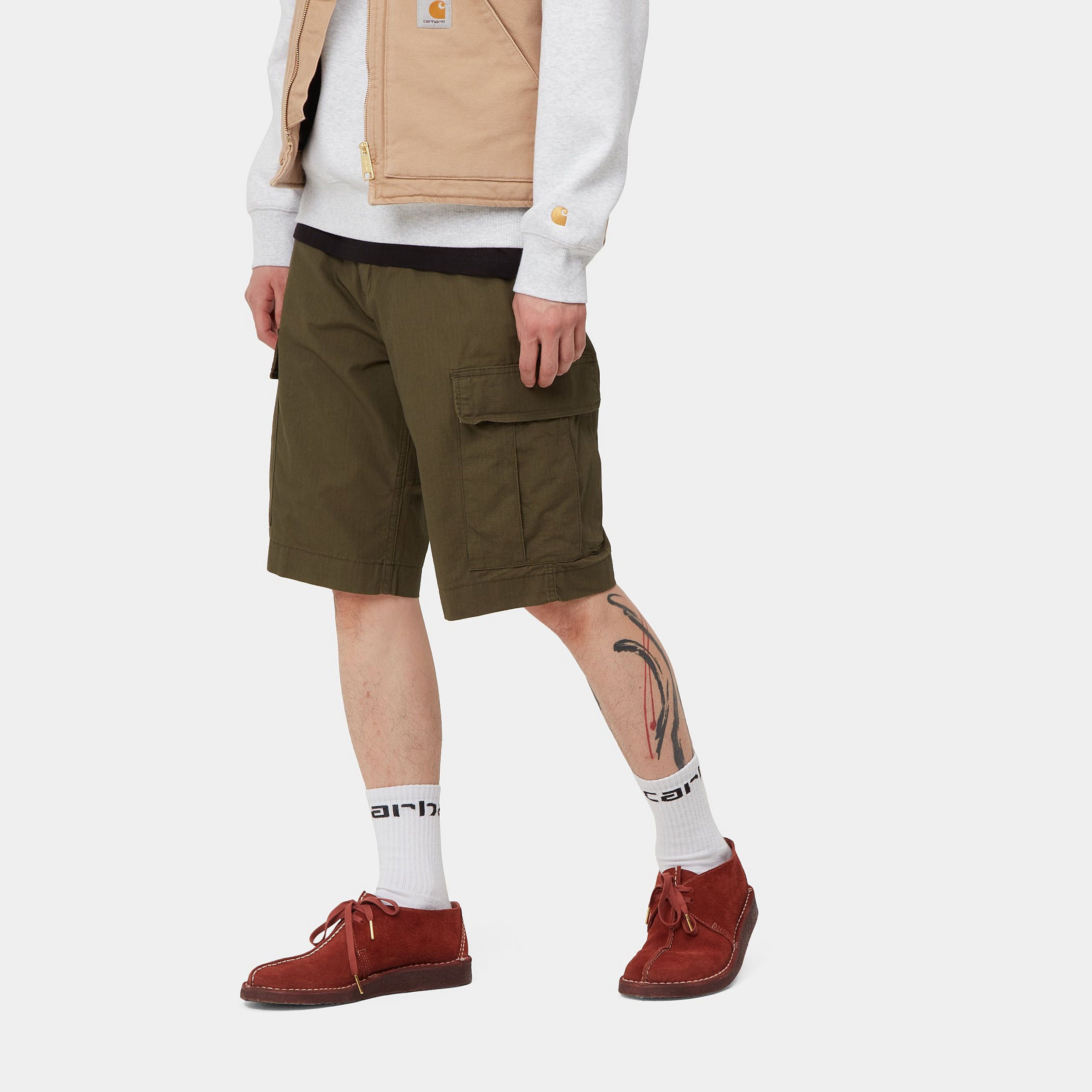 REGULAR CARGO SHORT - Cypress rinsed