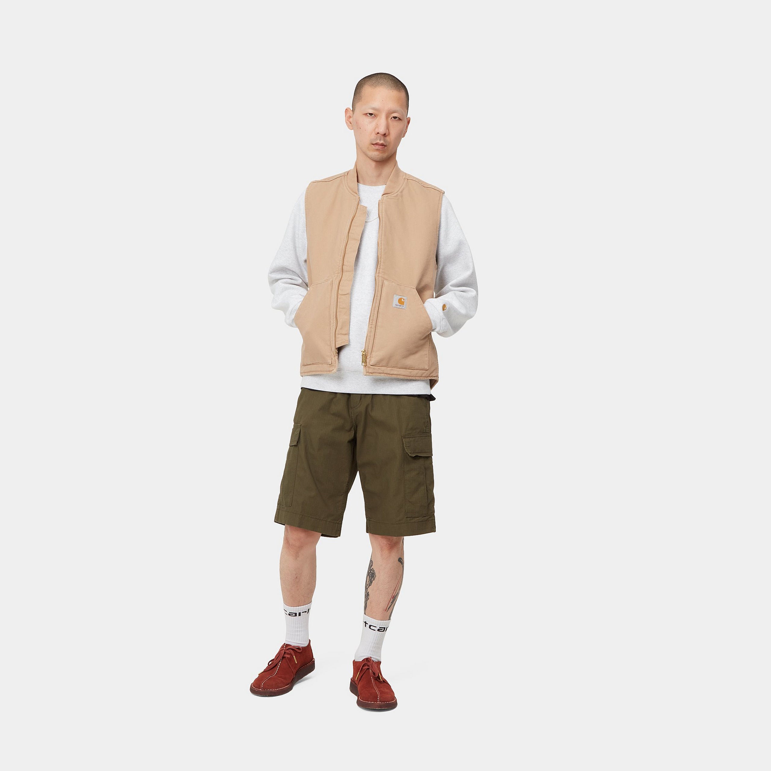 REGULAR CARGO SHORT - Cypress rinsed