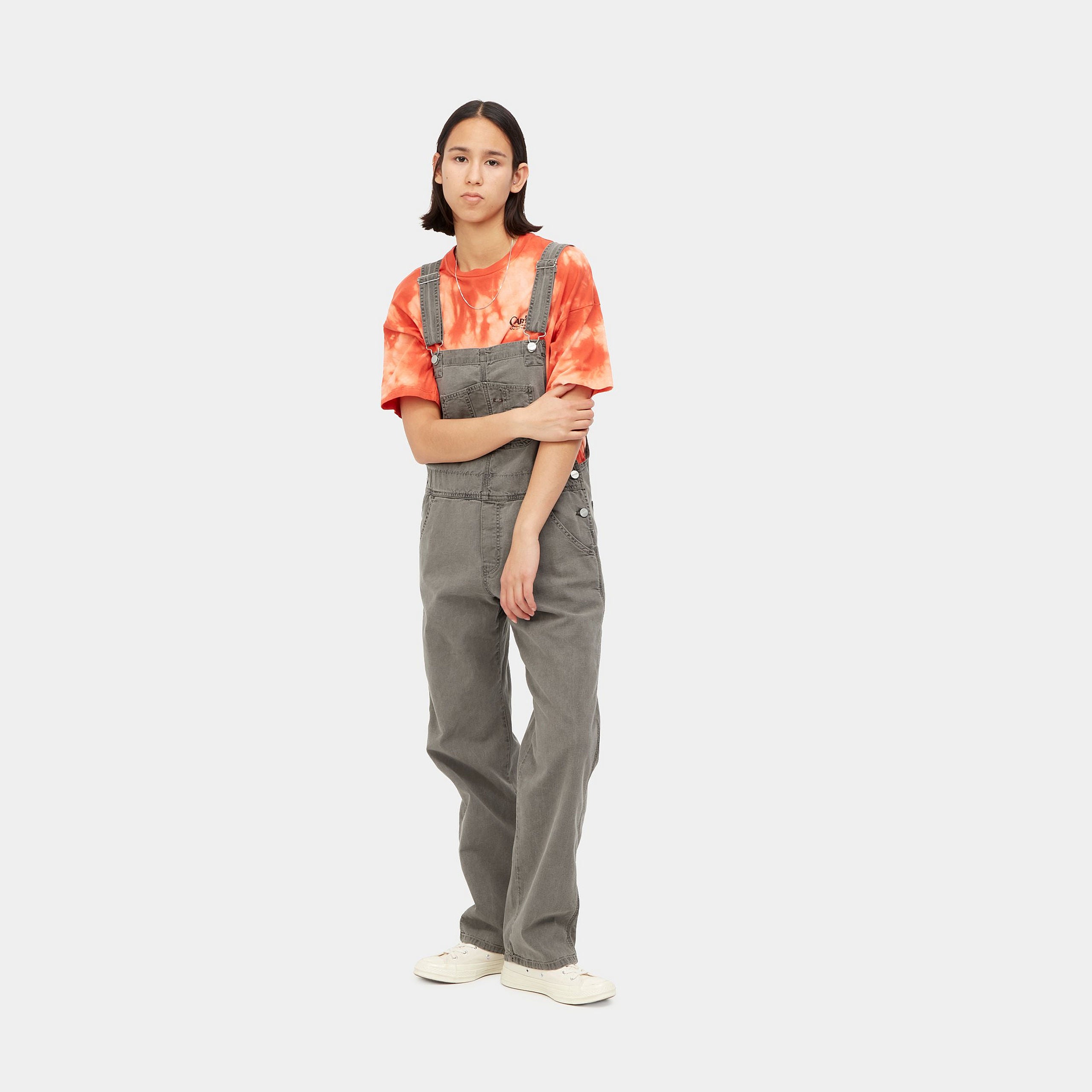 W' BIB OVERALL STRAIGHT - Black faded